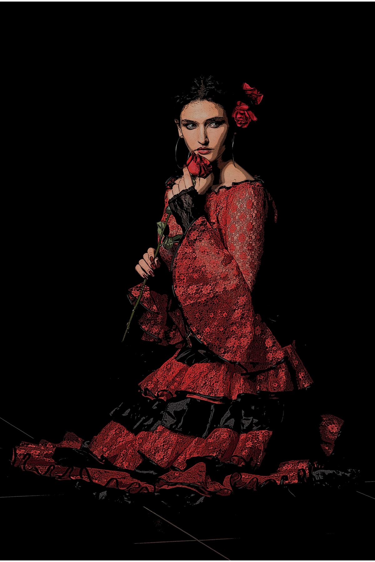 Flamenko Dansçı Kadın,  Flamenco Dancer Woman