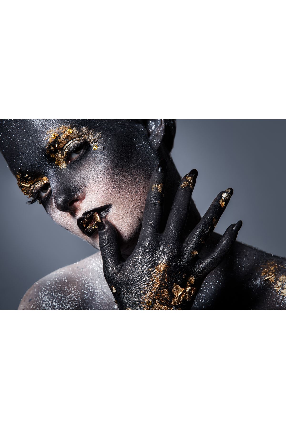 Black Painted Woman Makeup, Siyah Boyalı Kadın Makyajı