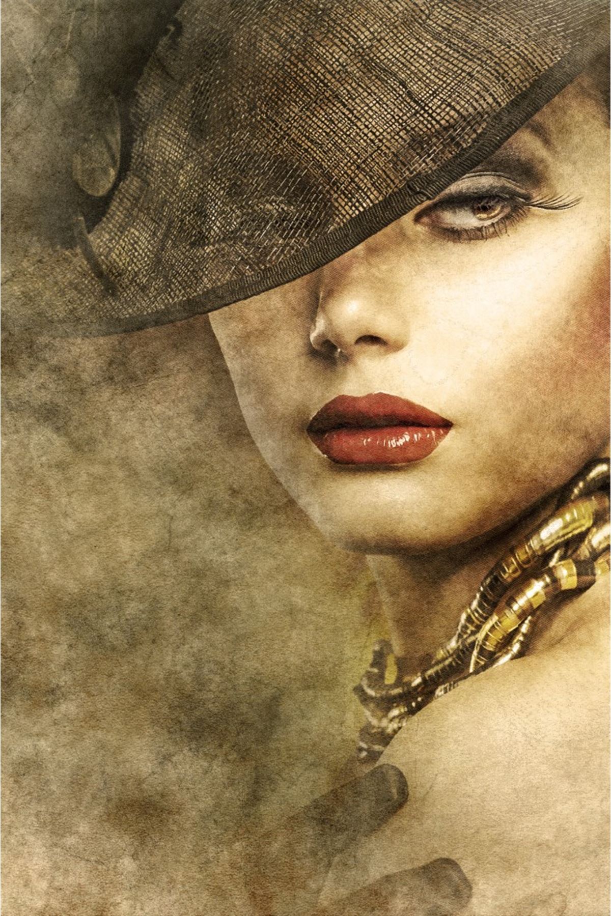 Beautiful Woman In Hat And Makeup, Şapkalı Güzel Kadın Ve Makyaj