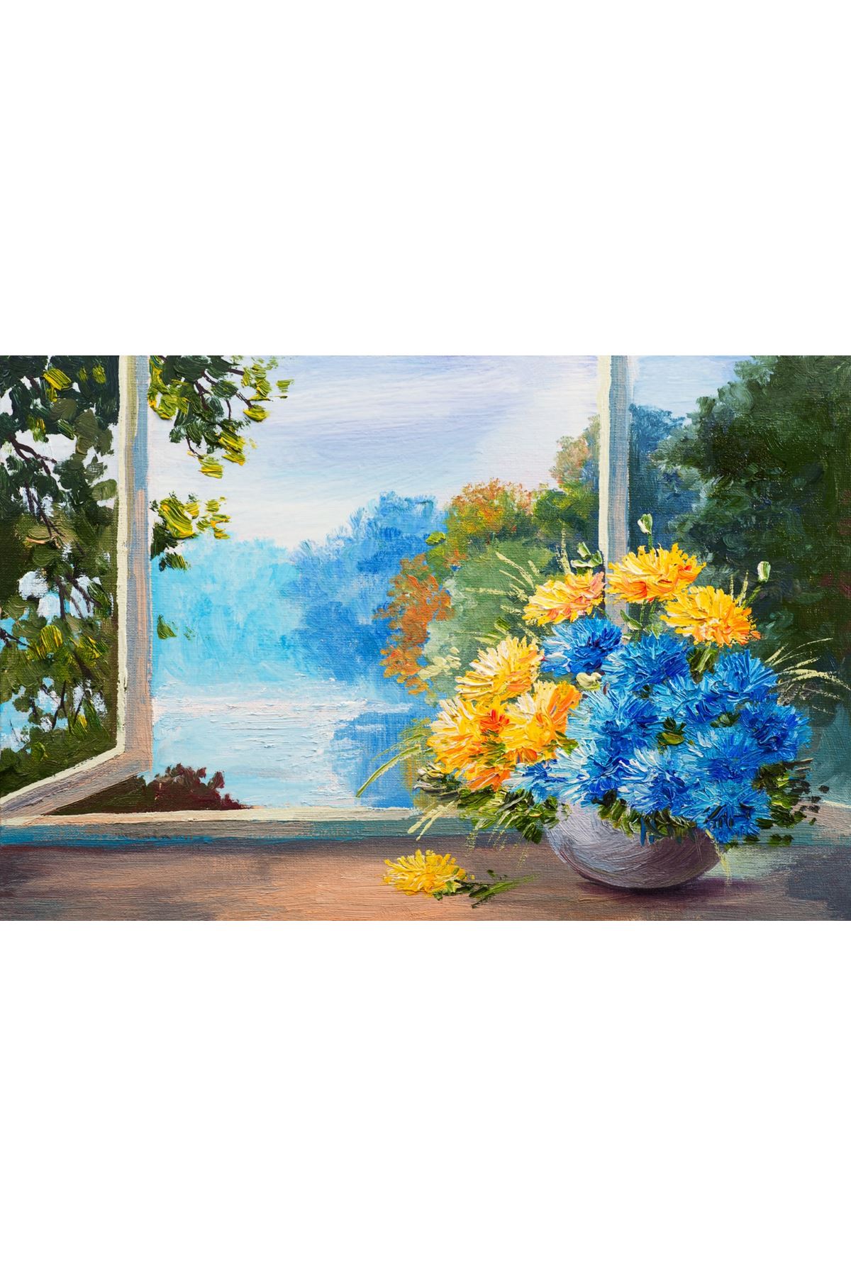 Pencere Önünde Vazoda Çiçekler