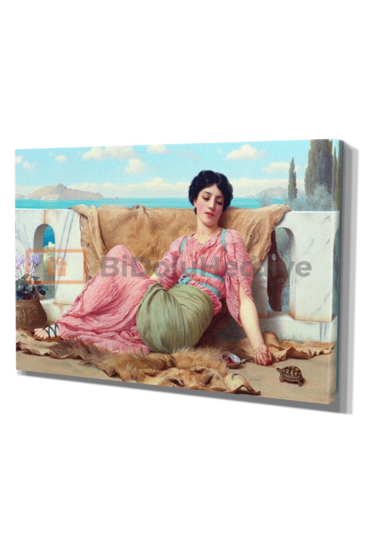 JOSEPH HARRİSON Yağlı Boya Görünümlü Kadın ve Manzara Kanvas Tablo