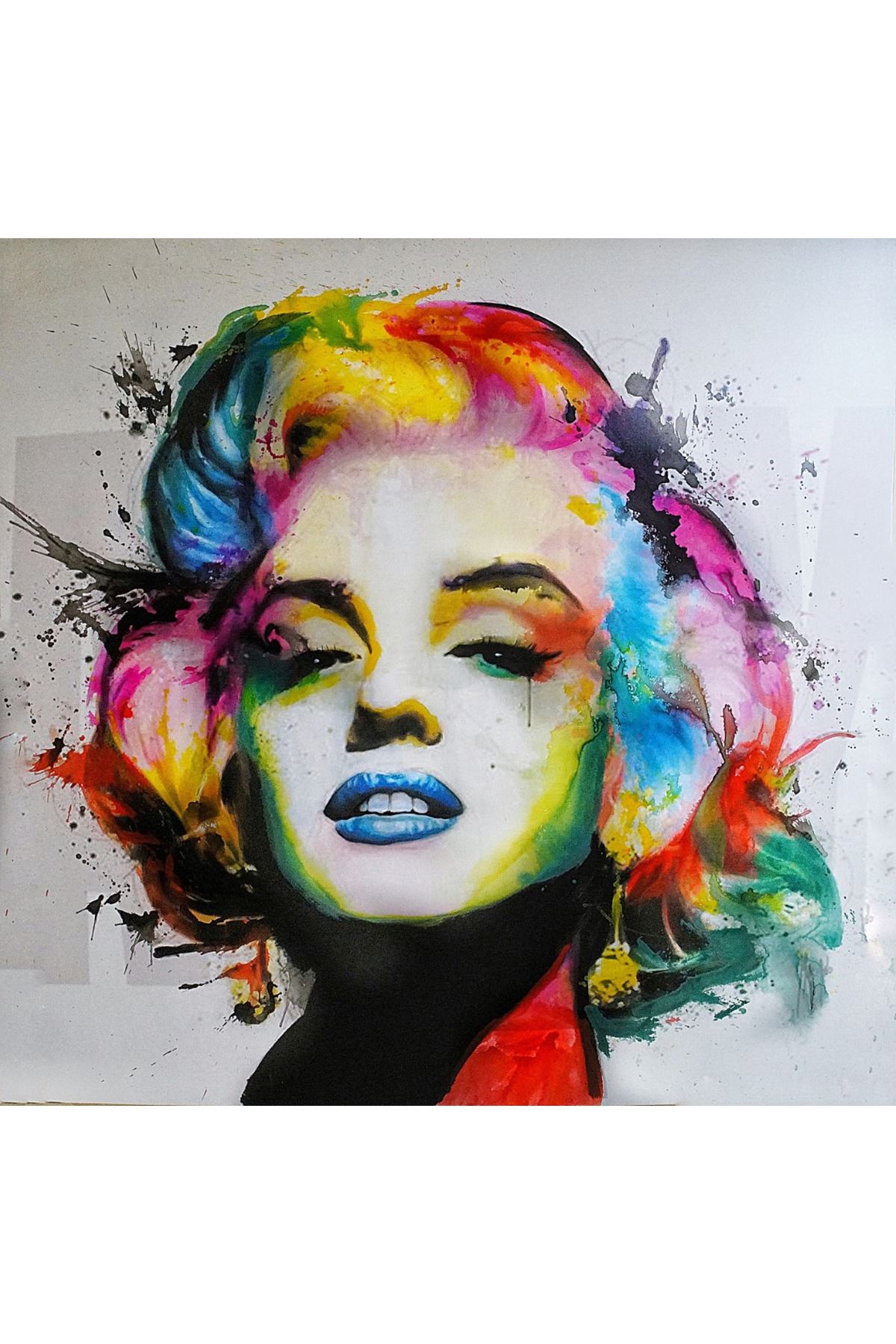 Sulu Boya Görünümlü Marilyn Monroe Kanvas Tablo