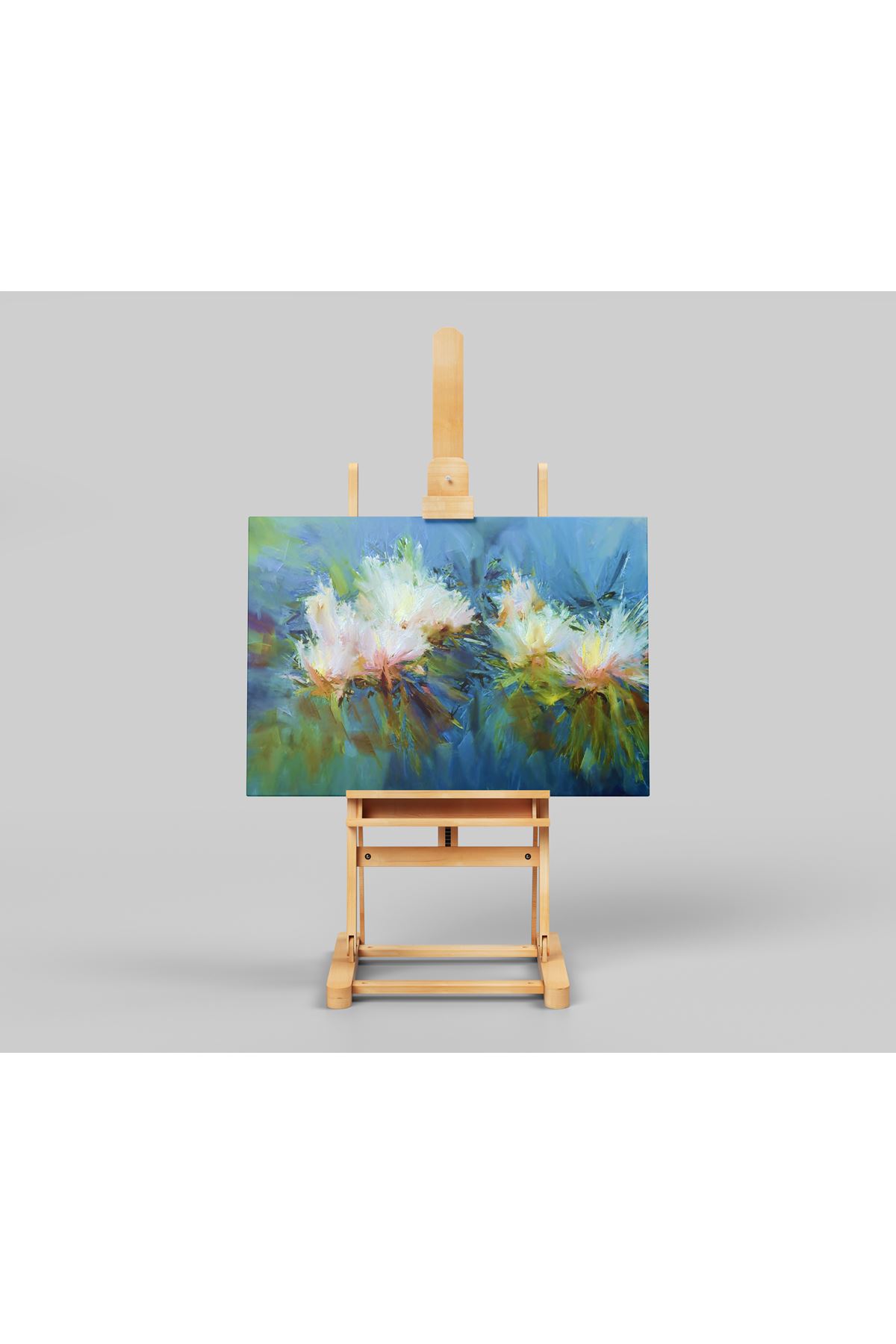 Soyut Renklerin Karmaşasında Nilüfer Çiçeği, "Abstract Water Lillies" Dijital Baskı Kanvas Tablo