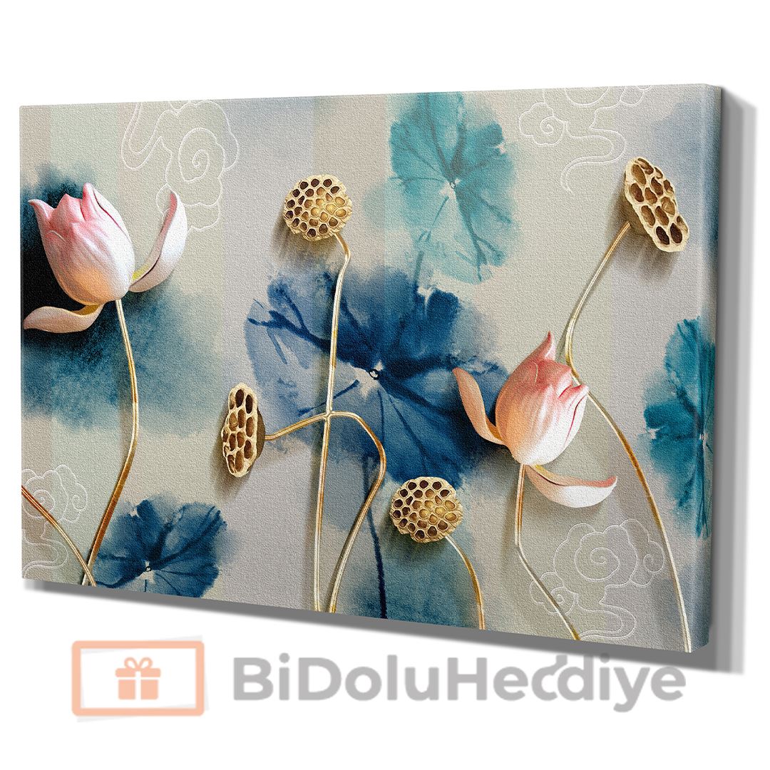 3D (KABARTMA) Görünümlü Modern Soft Çiçek Kanvas Tablo