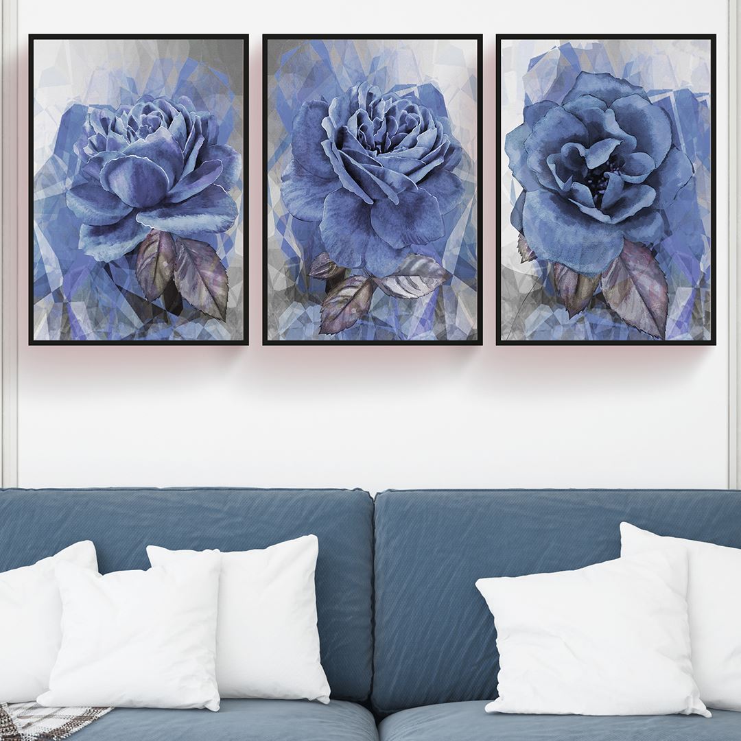 Large Rose's Canvas Set