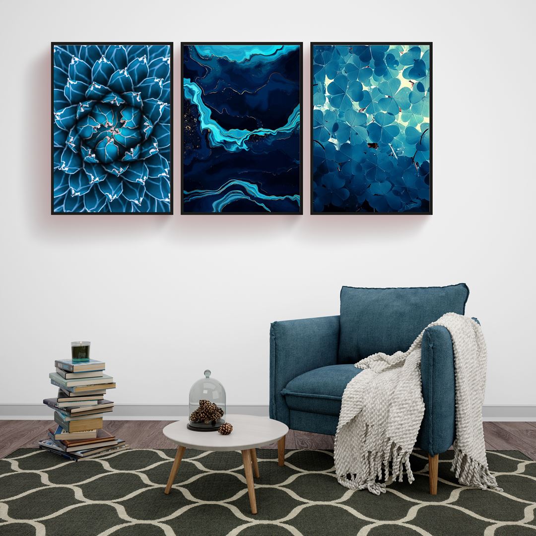 Modern Blue Decor Canvas Set
