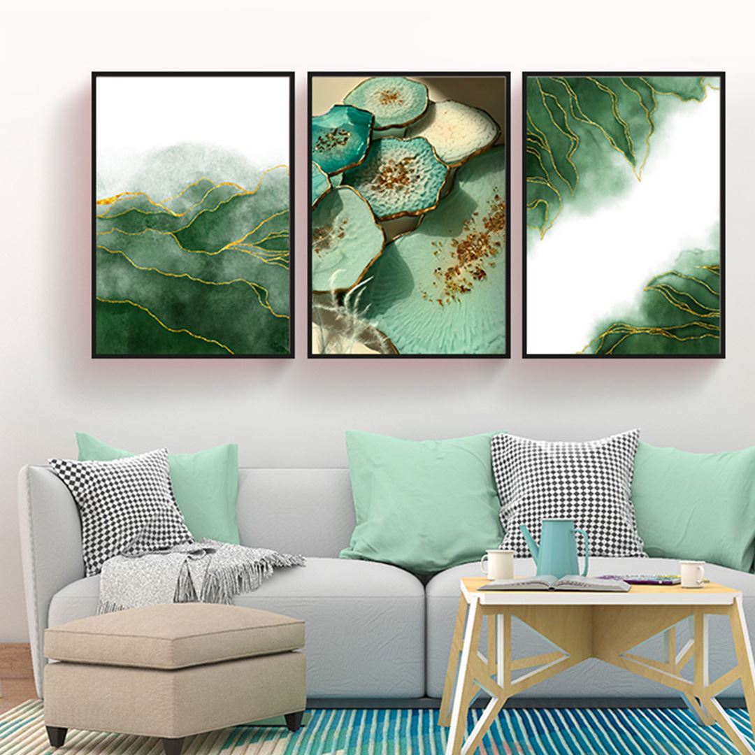 Modern Green Decor Canvas Set 