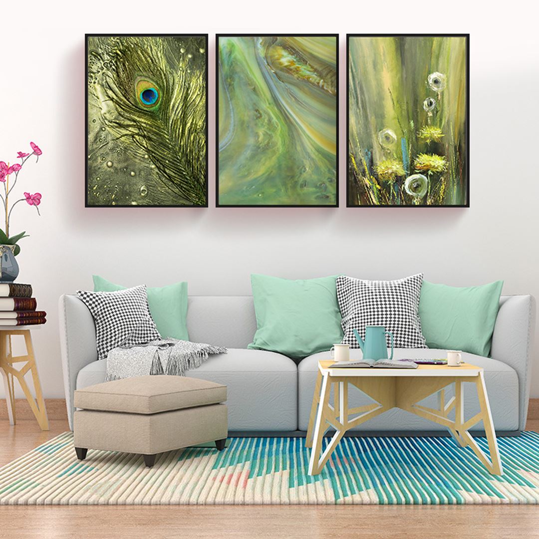 Trendy Green Decor Canvas Set