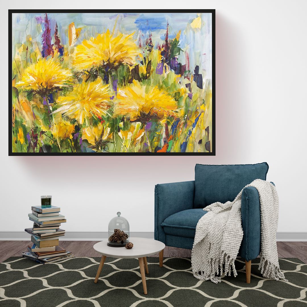 Oil Art  Yellow Flower Canvas 