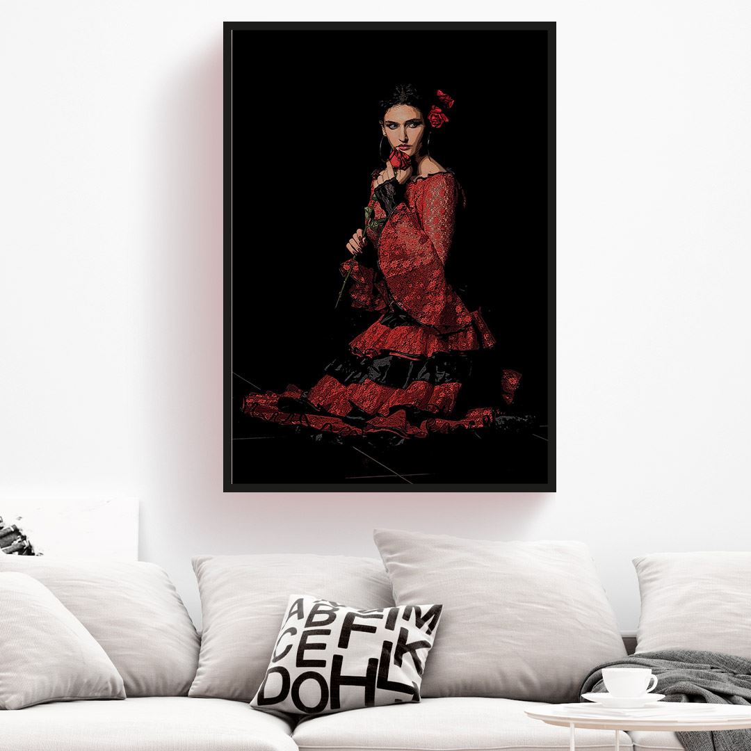 Flamenko Dansçı Kadın,  Flamenco Dancer Woman Kanvas Tablo