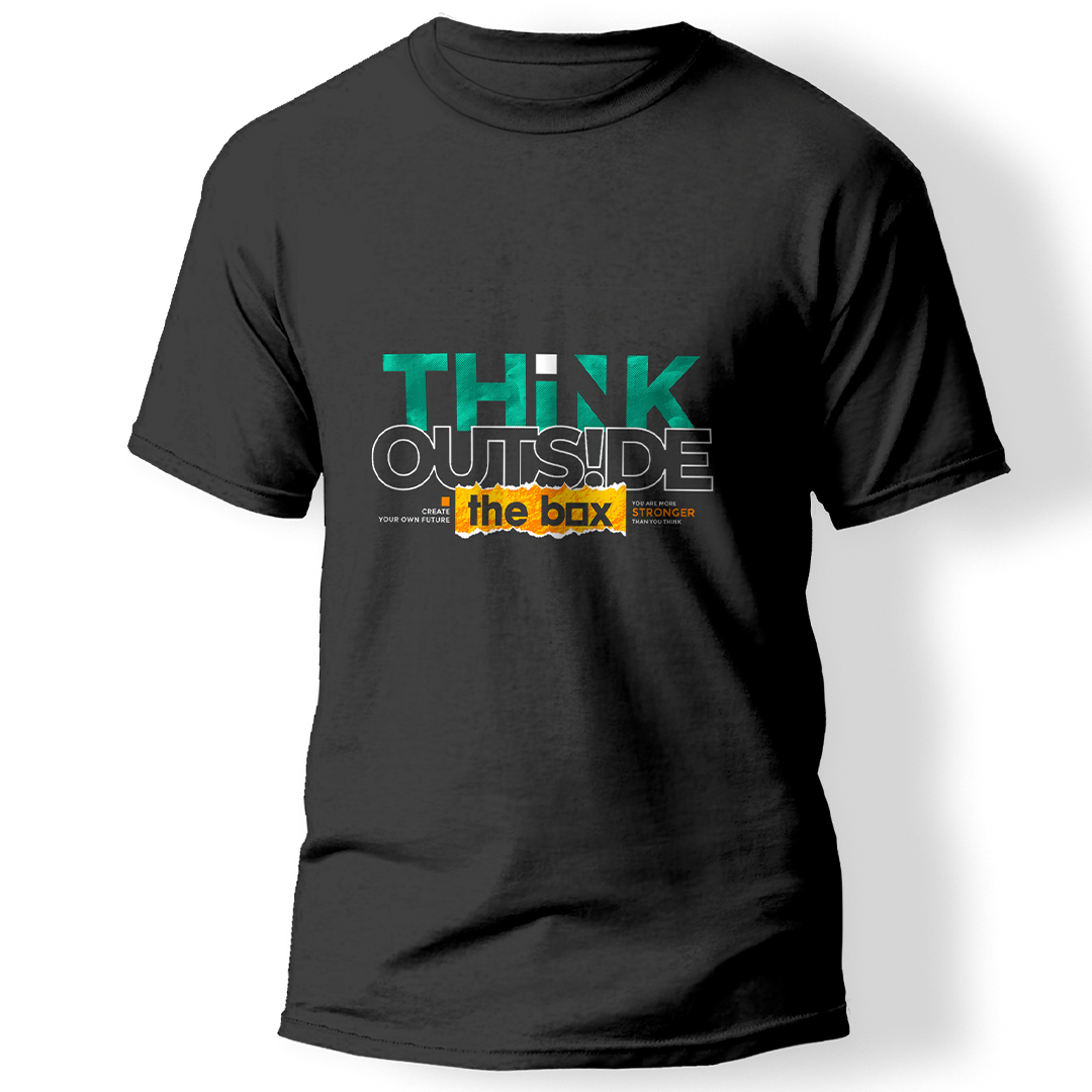 Think Outside Baskılı T-Shirt