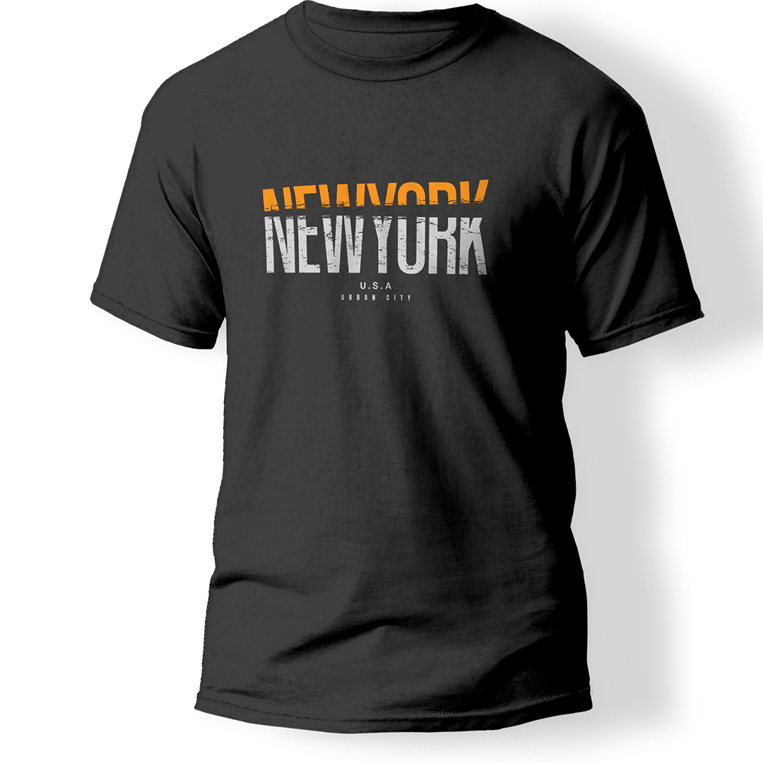 New York Baskılı T-Shirt