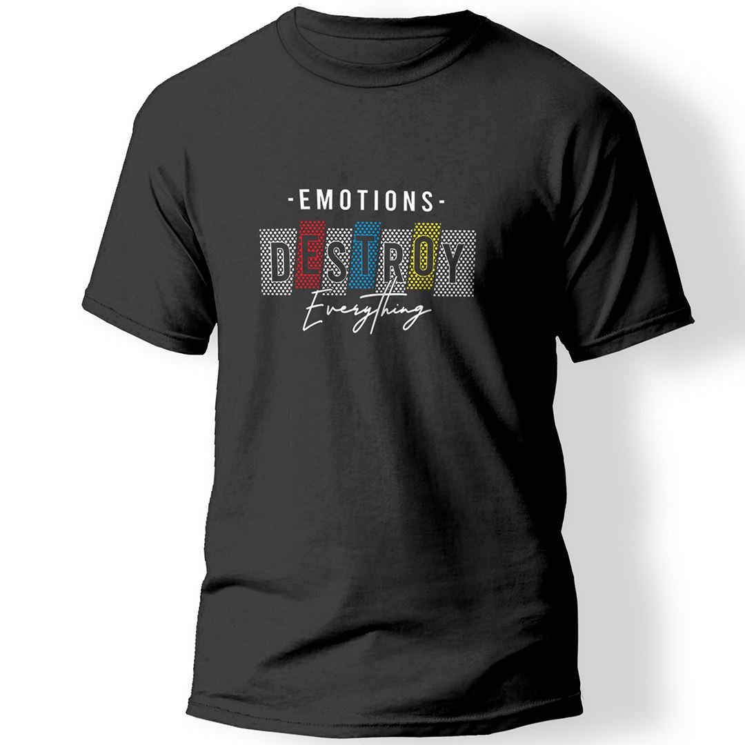 Destroy Baskılı T-Shirt 