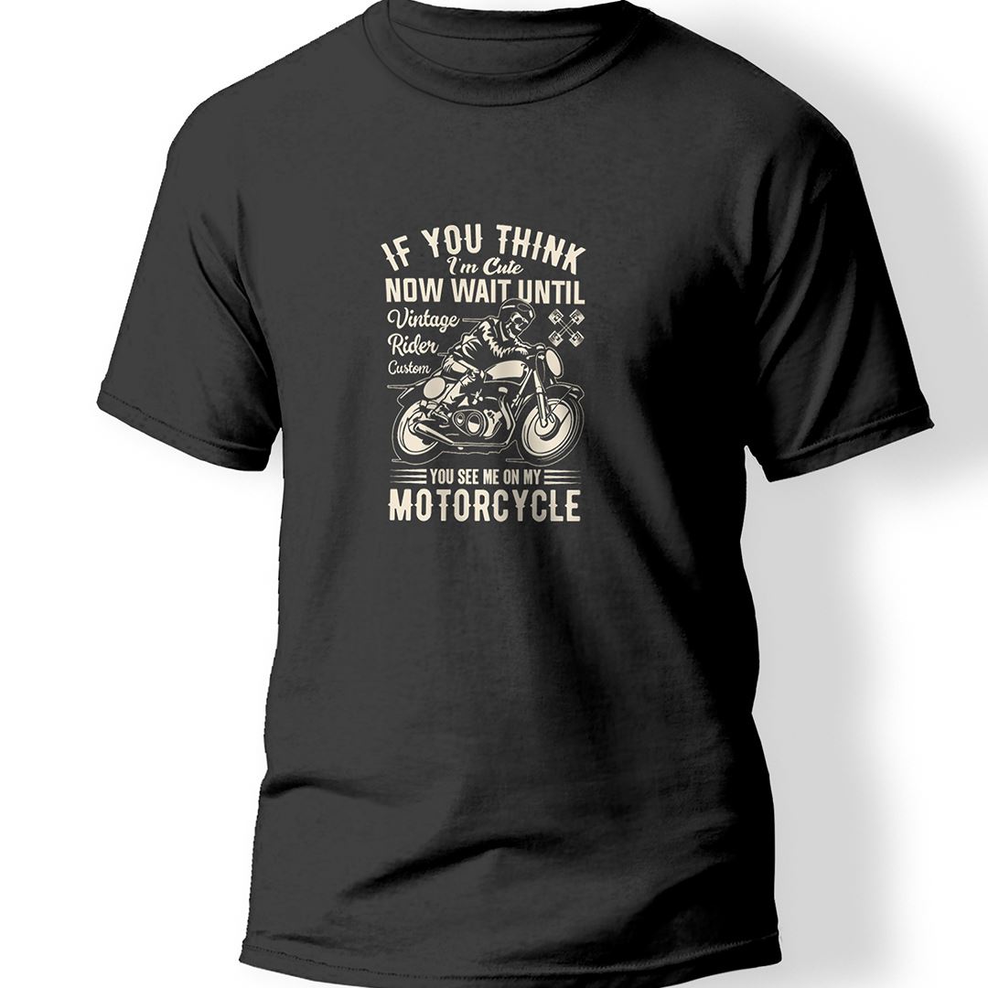 Motorcycle Baskılı T-Shirt