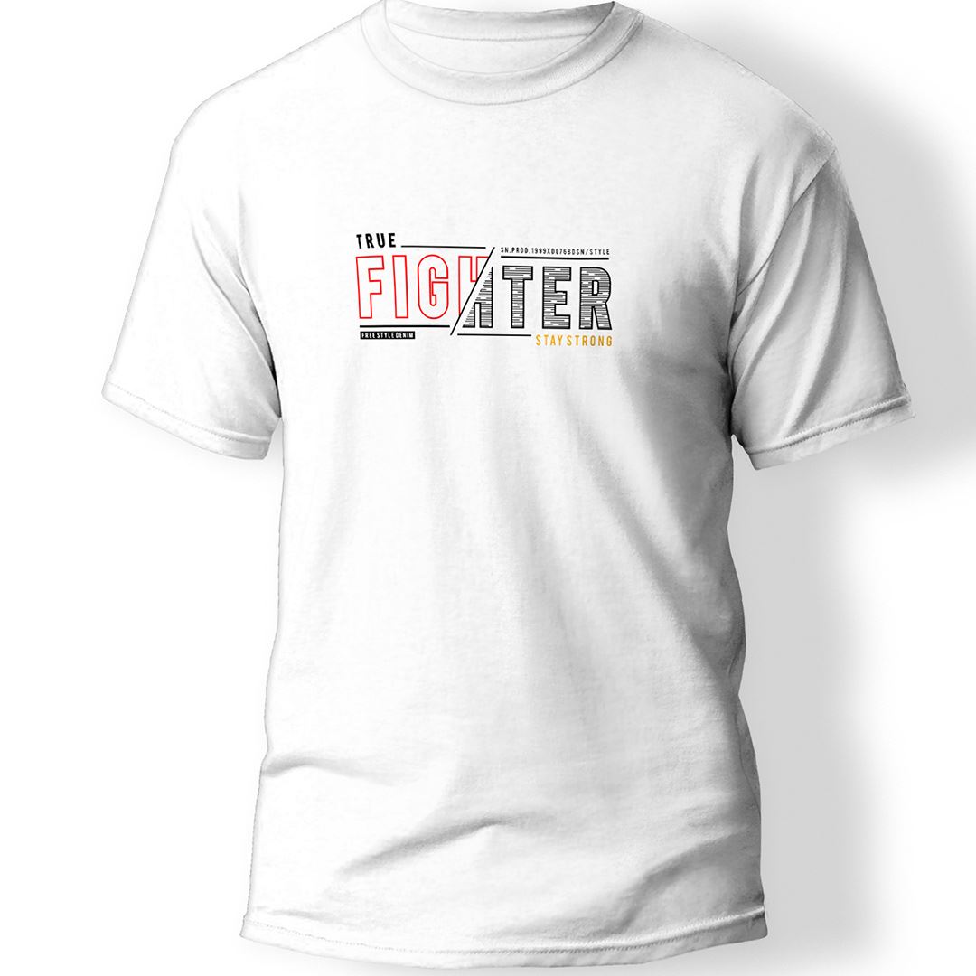 Fighter Baskılı T-Shirt