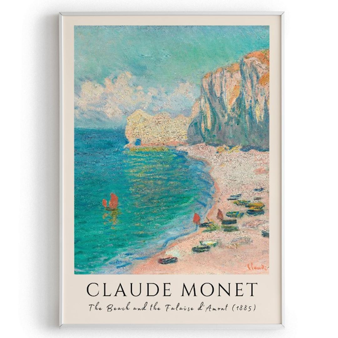 Cladue Monet "The Beach and The Falaise d'amont" 1885 Poster