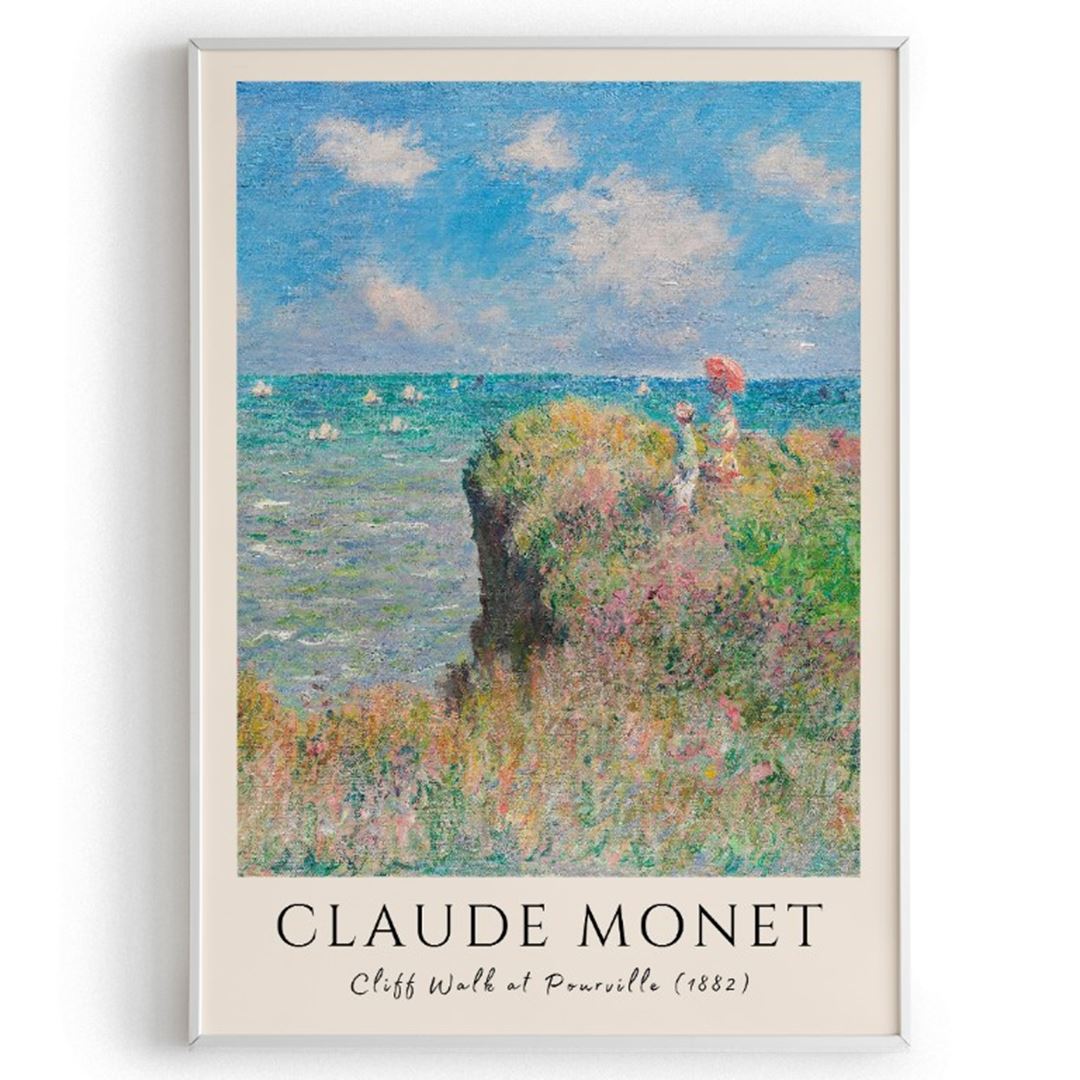 Cladue Monet "Cliff Walk at Pourville" 1882 Poster
