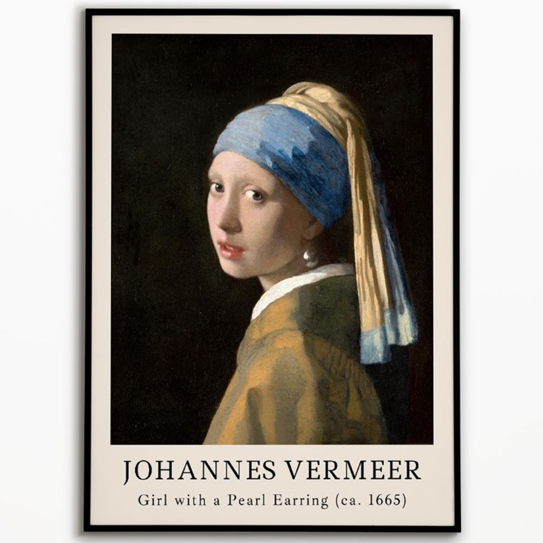 Johannes Vermeer "Girl with a Pearl Earring " 1665 Poster