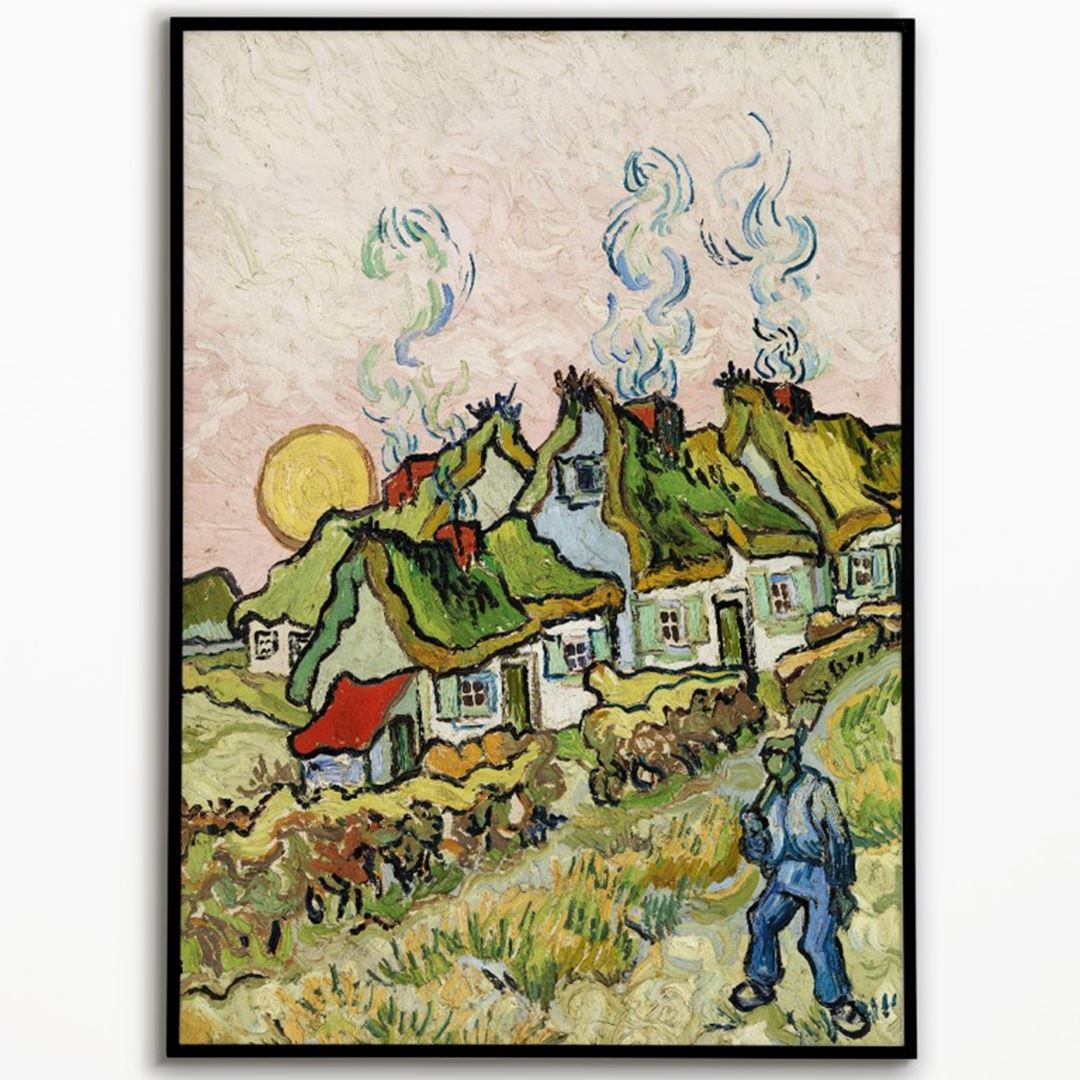 Van Gogh "Houses and Figure " Poster