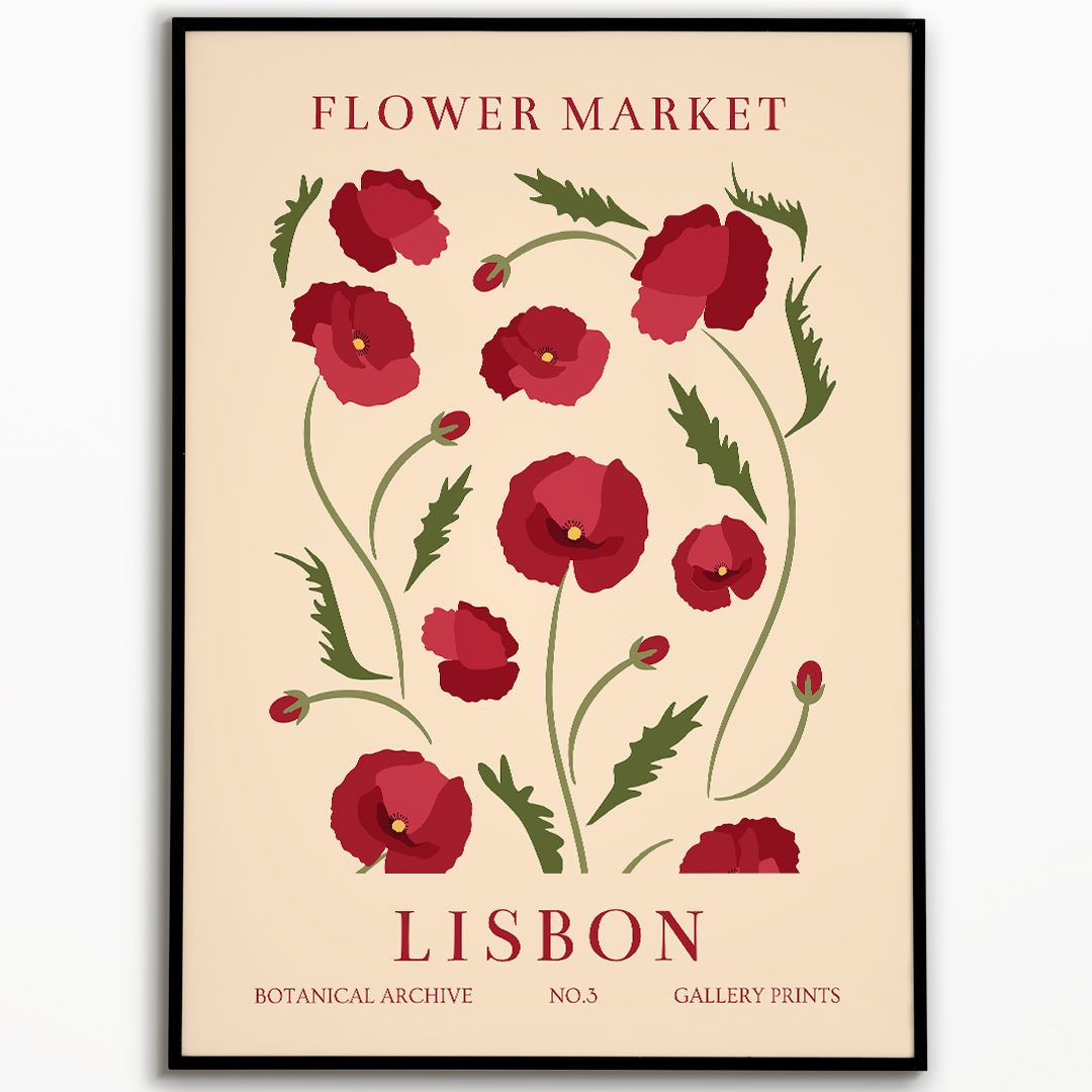 Flower Market Lisbon Poster