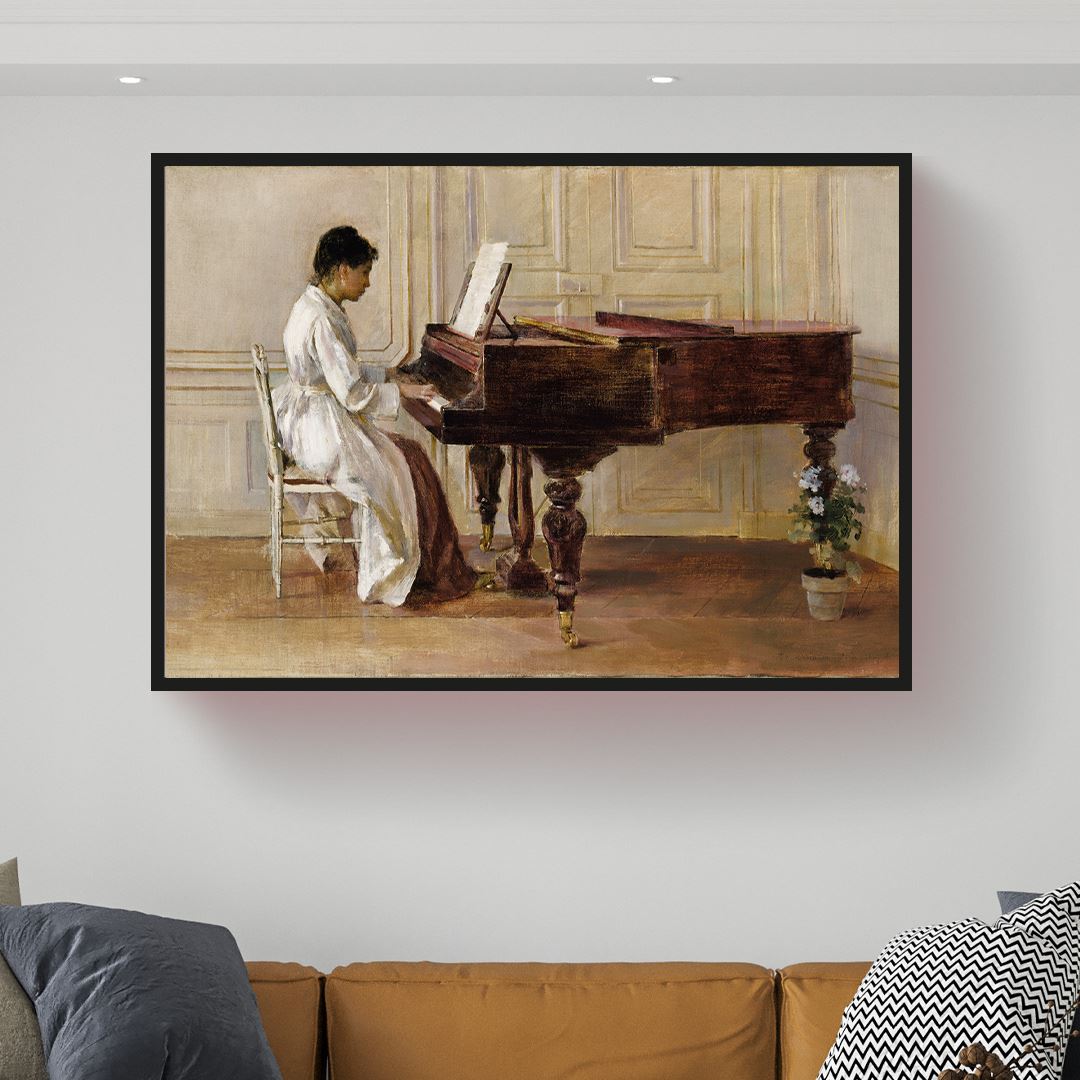 Theodore Robinson "At the Piano, 1887" Kanvas Tablo