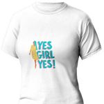Yes Girl Yes Baskılı T-Shirt 