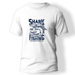Shark Fishing Baskılı T-Shirt 
